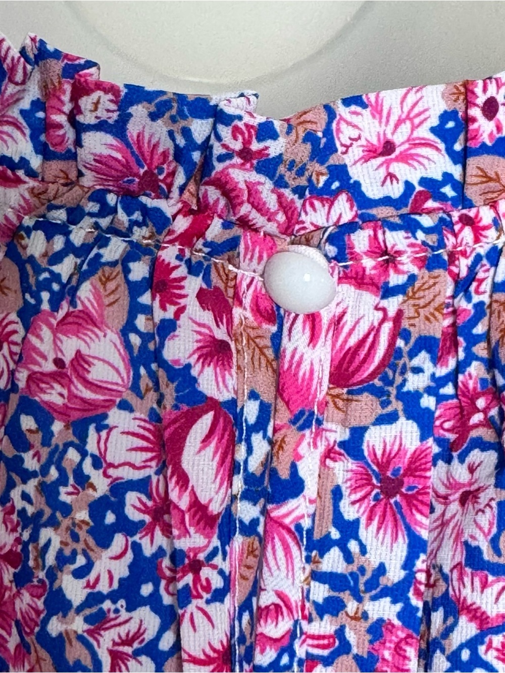 SHEIN Floral Maxi Dress S Pink Blue Flutter Sleeve Cottagecore Boho - Picture 7 of 11